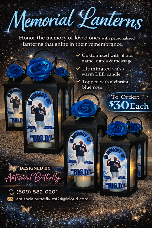 Personalized Memorial Lanterns – “In Memory Of” Tribute Keepsake