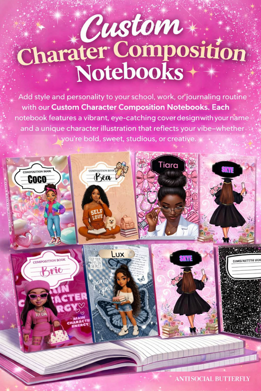 ✨ Personalized Character Composition Notebooks ✨