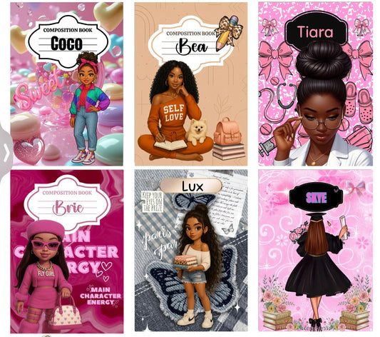 ✨ Personalized Character Composition Notebooks ✨