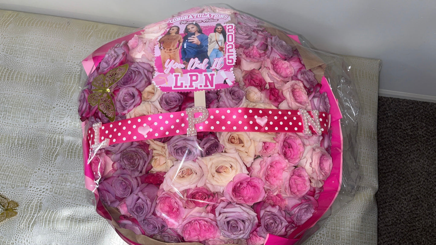 Custom Nurse Graduation Rose Bouquet